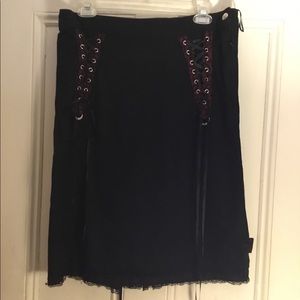 Tripp Black Gothic Bustle Corset Lace Up Skirt